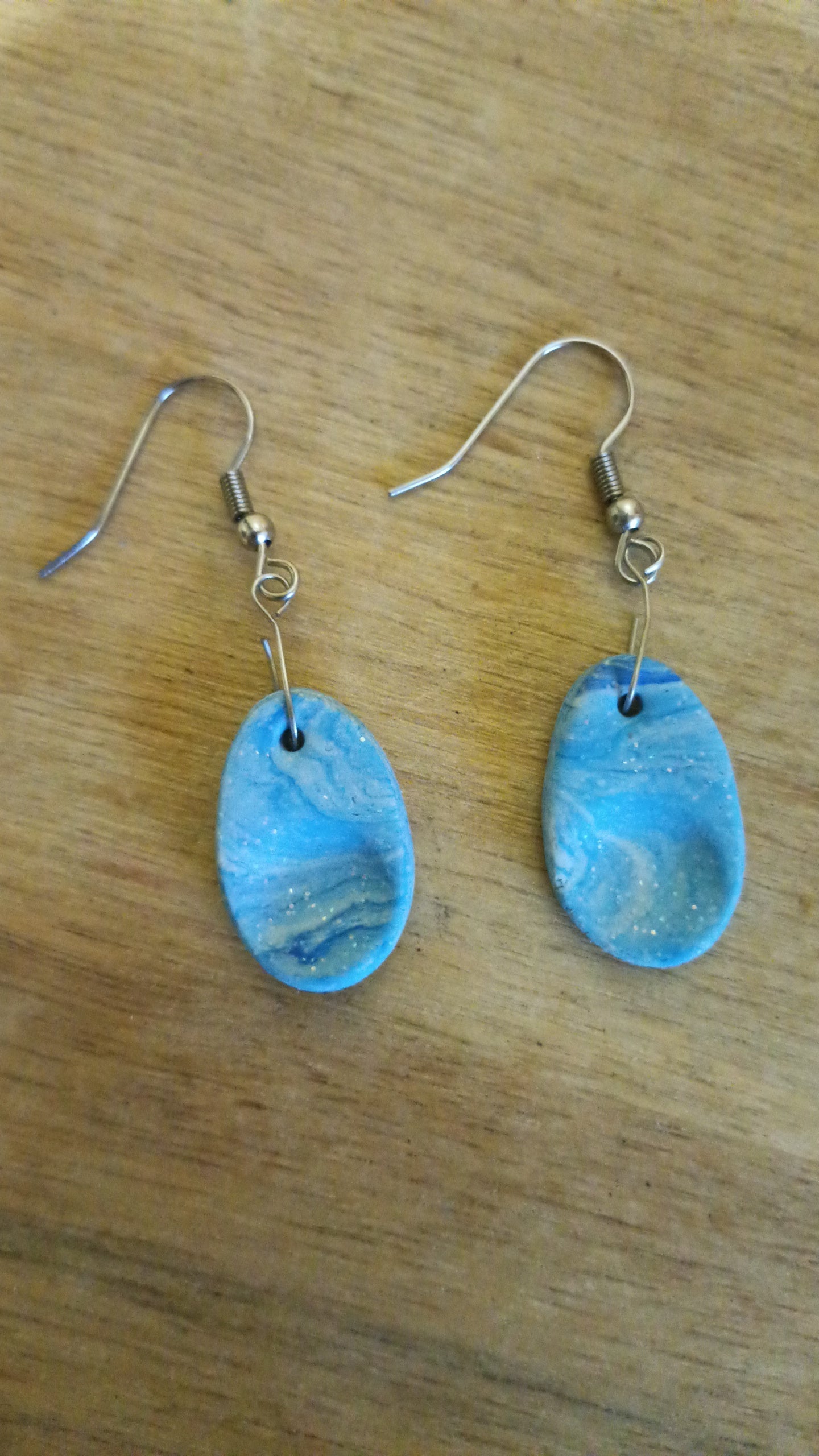 Handmade Marbled Sky Anxiety Relief Earring - Worry Stones For Your Ears!